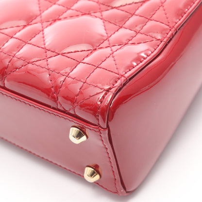 レディディオール ミニ カナージュ 2WAY ハンドバッグ エナメルレザー レッド クリスチャンディオール バッグ Christian Dior