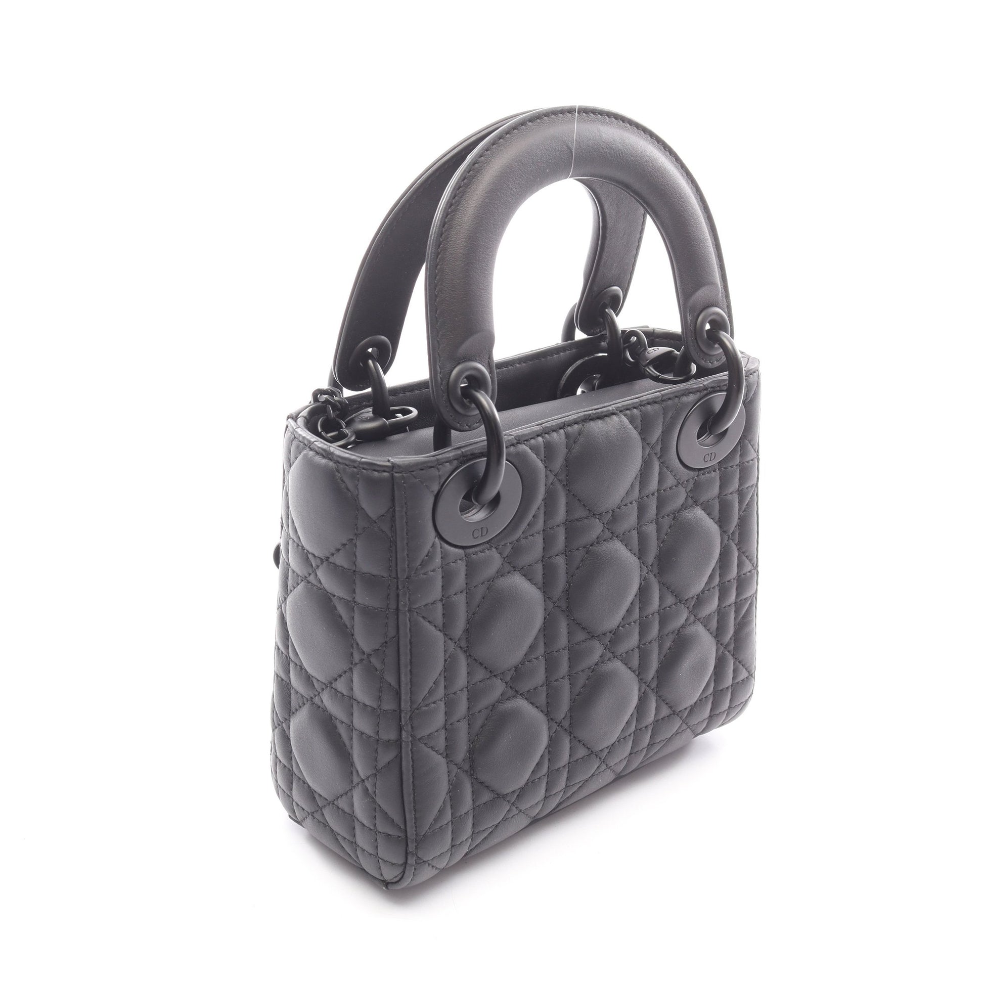 レディディオール ミニ カナージュ 2WAY ハンドバッグ レザー ブラック クリスチャンディオール バッグ Christian Dior
