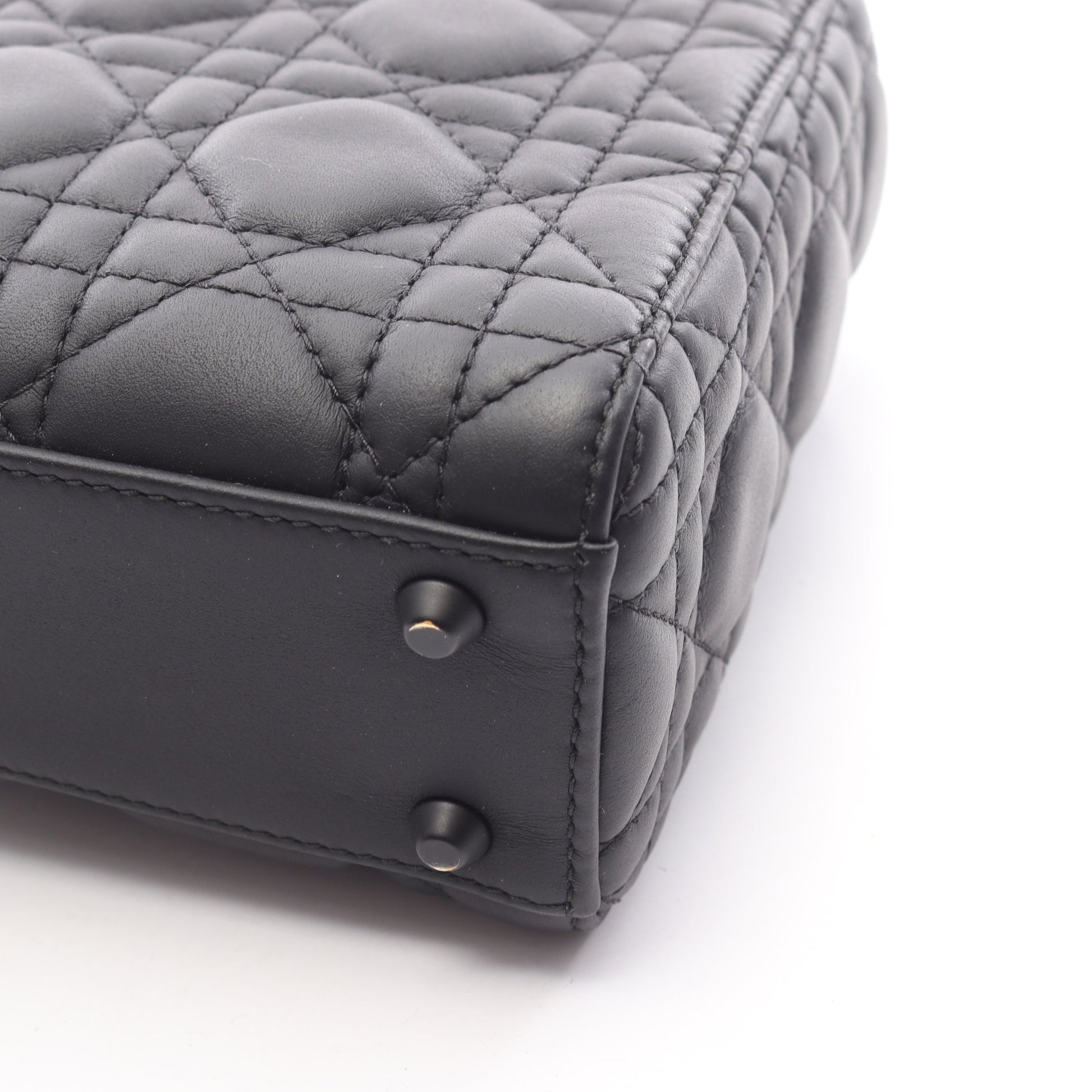 レディディオール ミニ カナージュ 2WAY ハンドバッグ レザー ブラック クリスチャンディオール バッグ Christian Dior