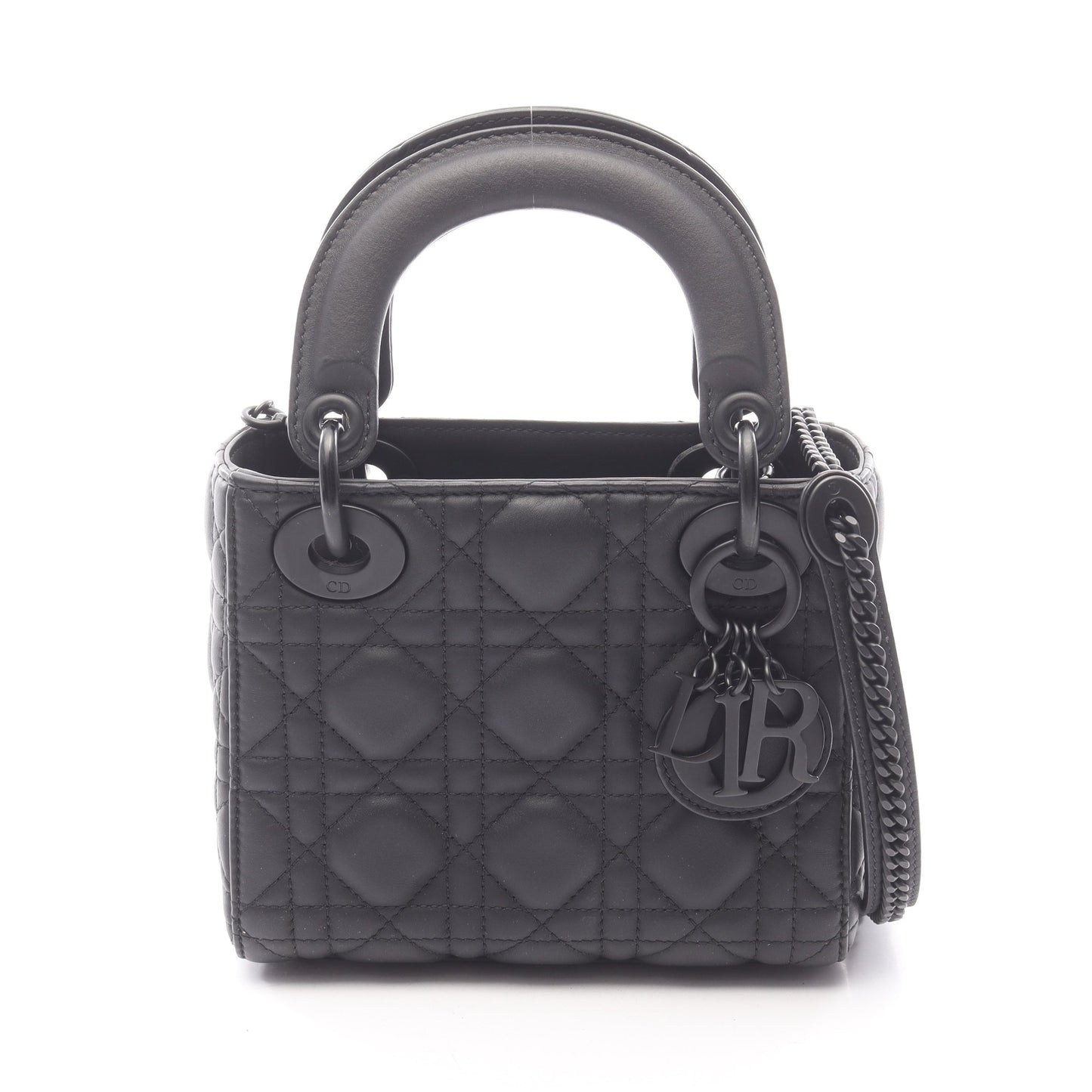 レディディオール ミニ カナージュ 2WAY ハンドバッグ レザー ブラック クリスチャンディオール バッグ Christian Dior