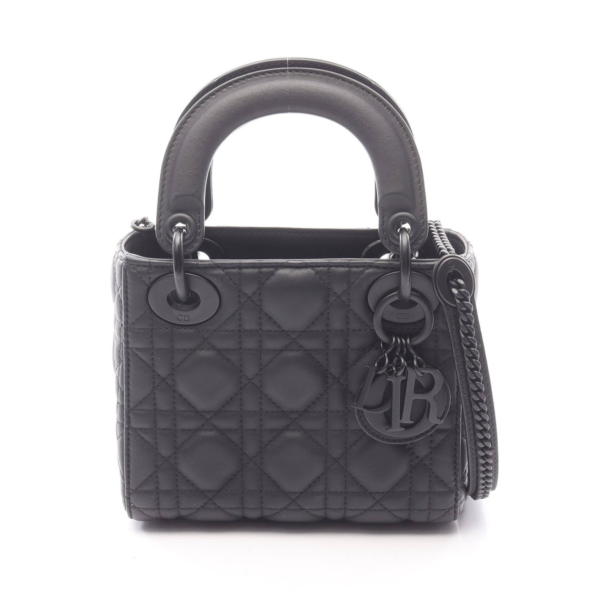 レディディオール ミニ カナージュ 2WAY ハンドバッグ レザー ブラック クリスチャンディオール バッグ Christian Dior