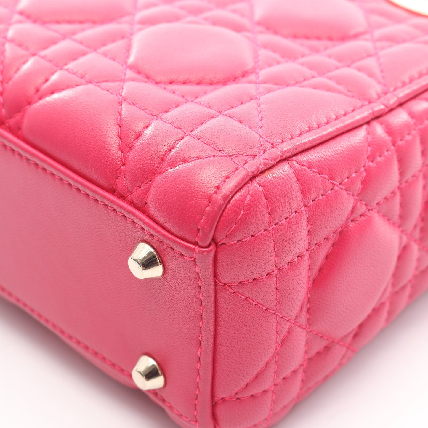 レディディオール ミニ カナージュ 2WAY ハンドバッグ レザー ピンクパープル クリスチャンディオール バッグ Christian Dior