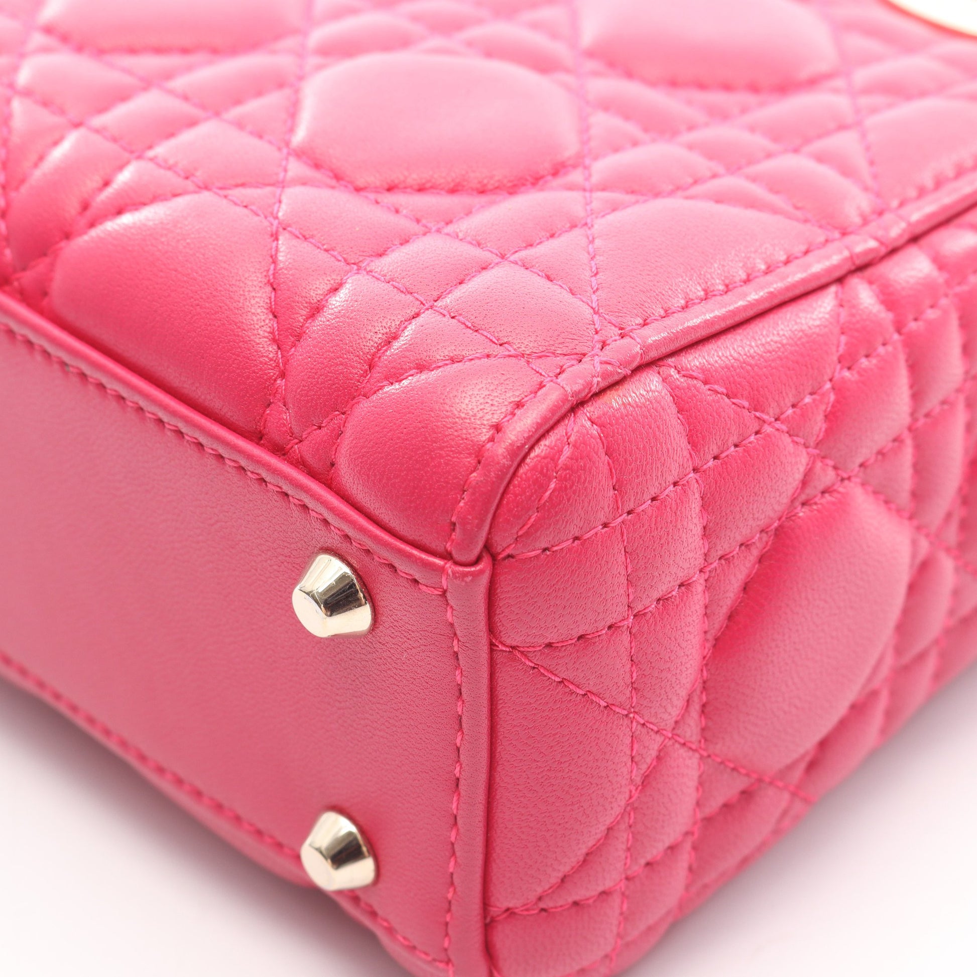 レディディオール ミニ カナージュ 2WAY ハンドバッグ レザー ピンクパープル クリスチャンディオール バッグ Christian Dior