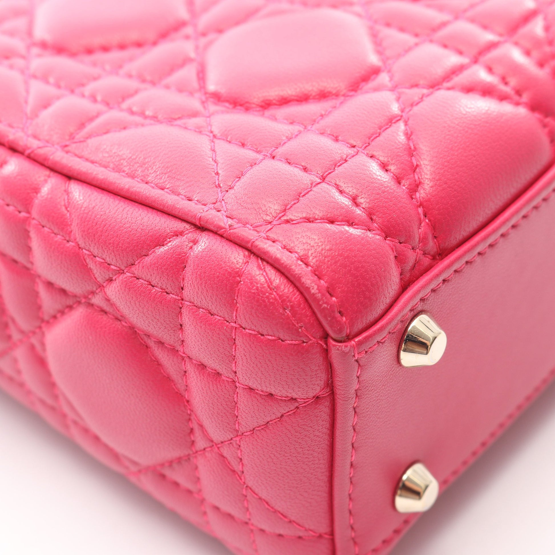 レディディオール ミニ カナージュ 2WAY ハンドバッグ レザー ピンクパープル クリスチャンディオール バッグ Christian Dior