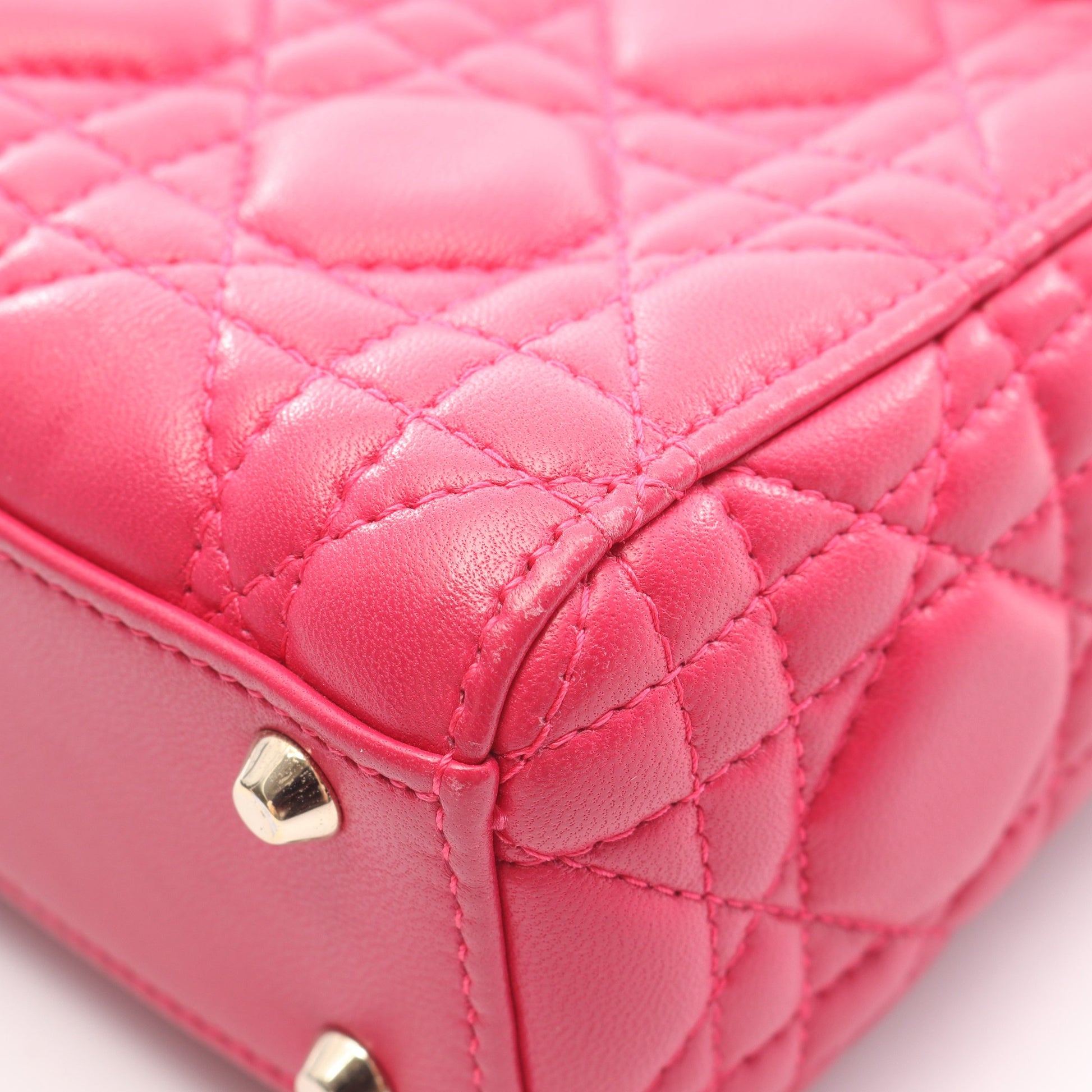 レディディオール ミニ カナージュ 2WAY ハンドバッグ レザー ピンクパープル クリスチャンディオール バッグ Christian Dior