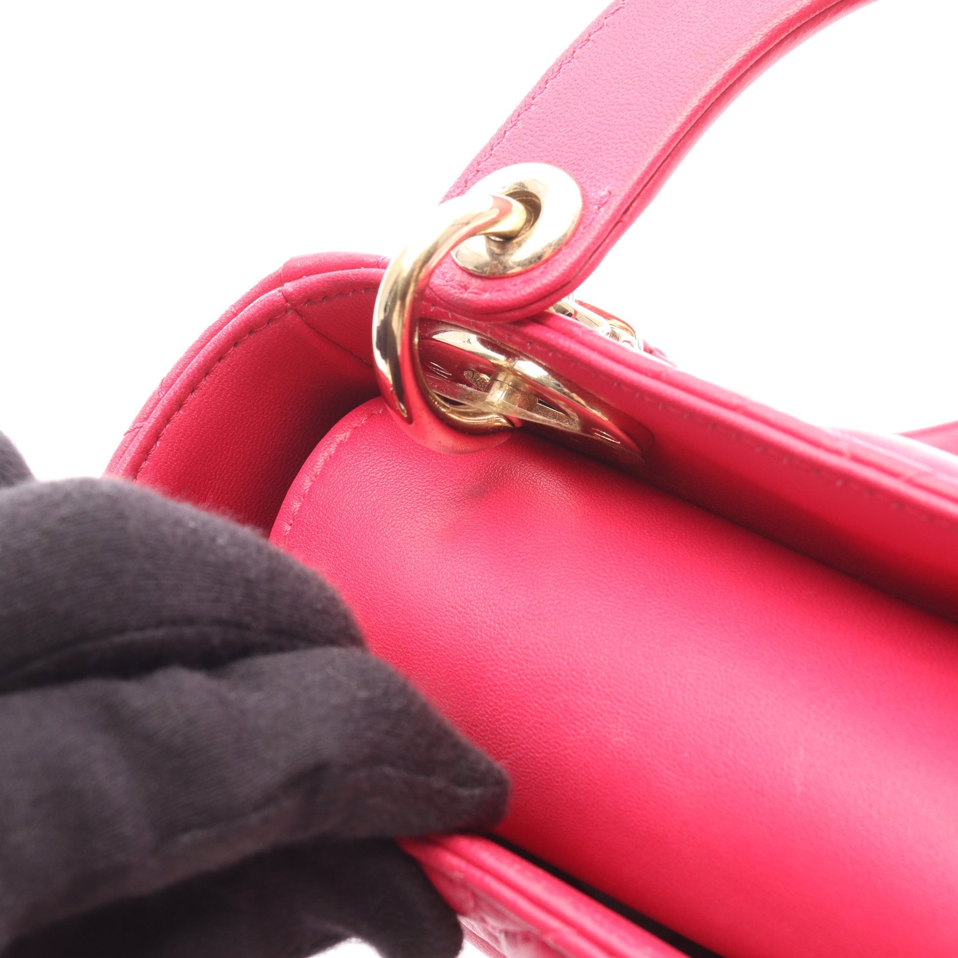 レディディオール ミニ カナージュ 2WAY ハンドバッグ レザー ピンクパープル クリスチャンディオール バッグ Christian Dior