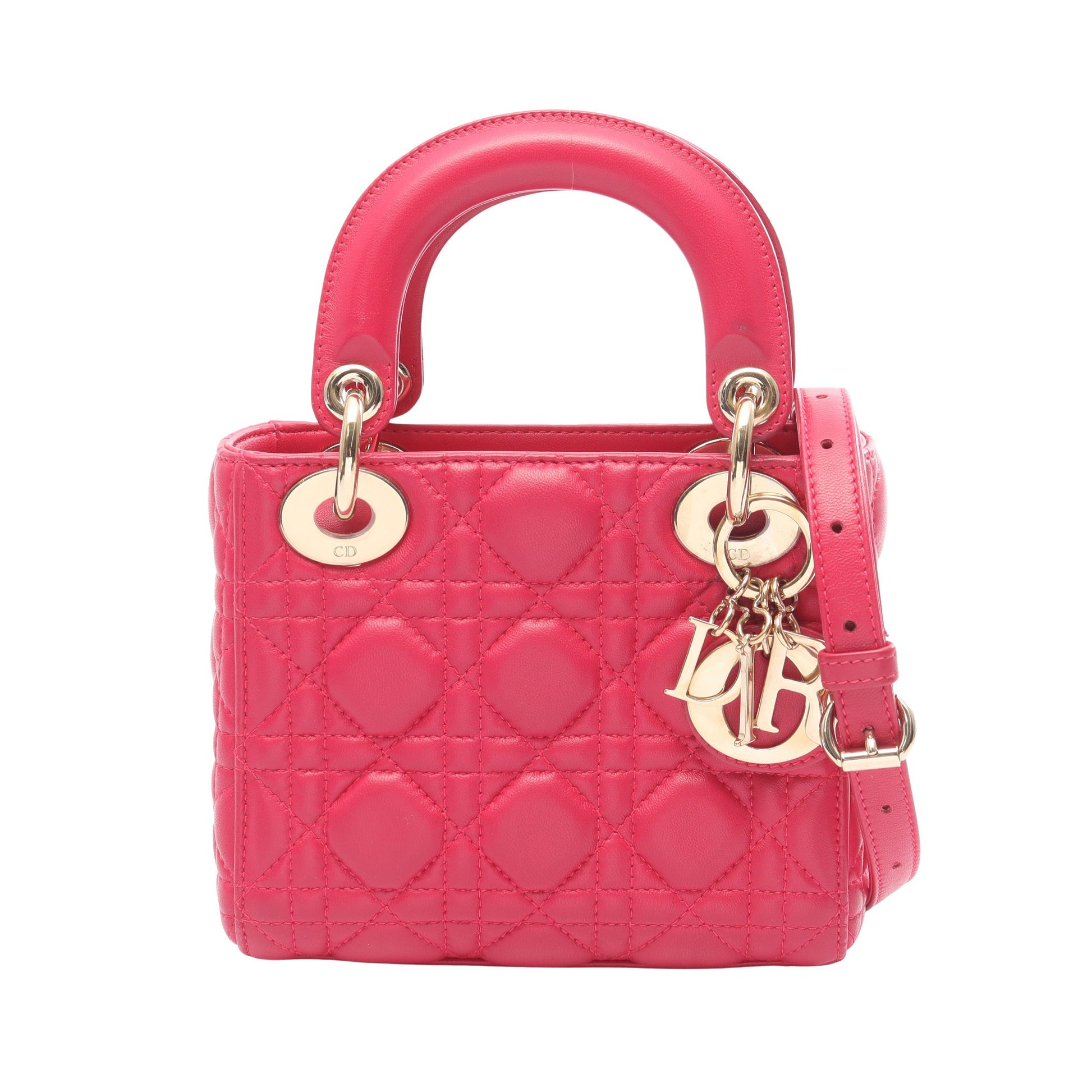 レディディオール ミニ カナージュ 2WAY ハンドバッグ レザー ピンクパープル クリスチャンディオール バッグ Christian Dior