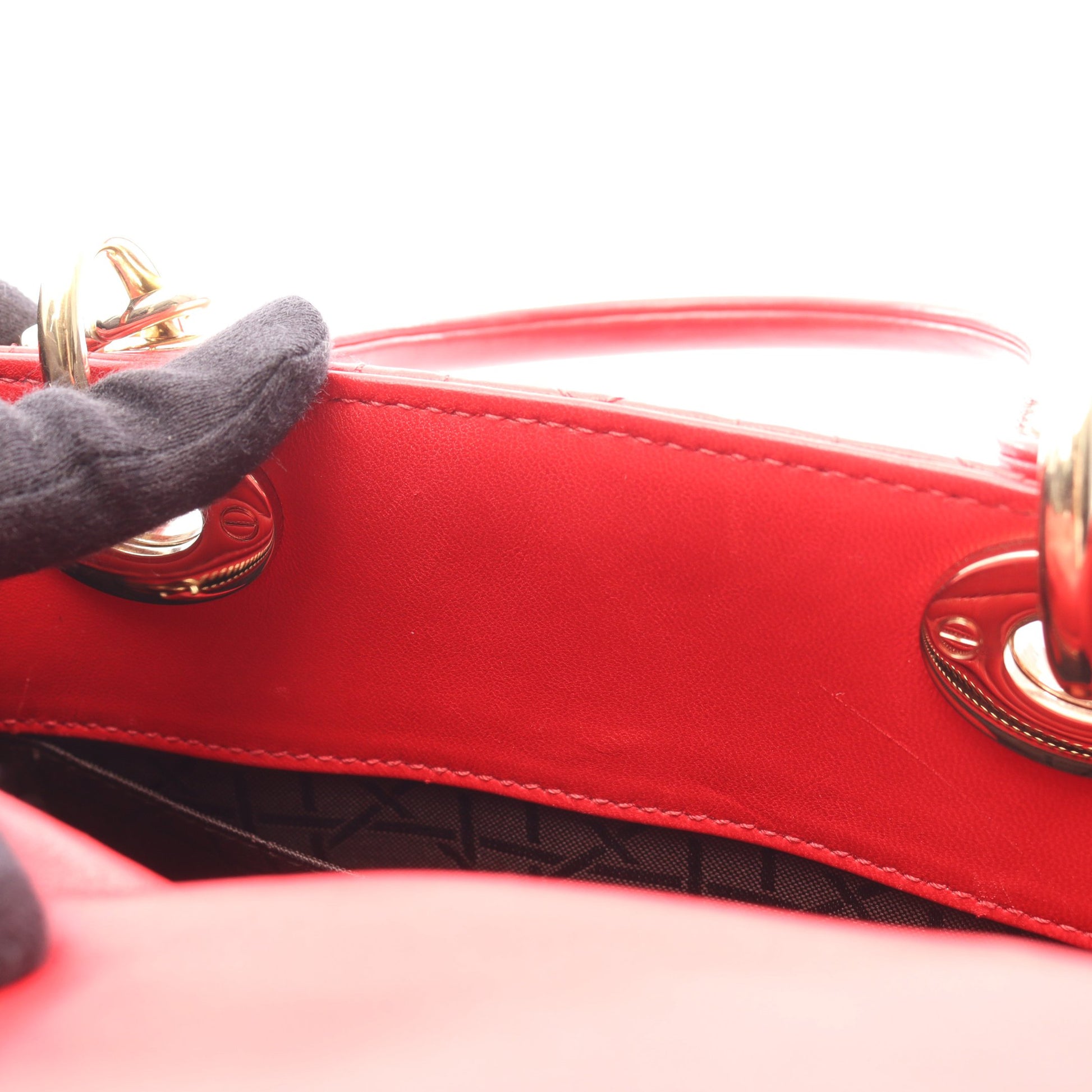 LADY DIOR MY ABCDIOR 2WAY ハンドバッグ レザー レッド クリスチャンディオール バッグ Christian Dior