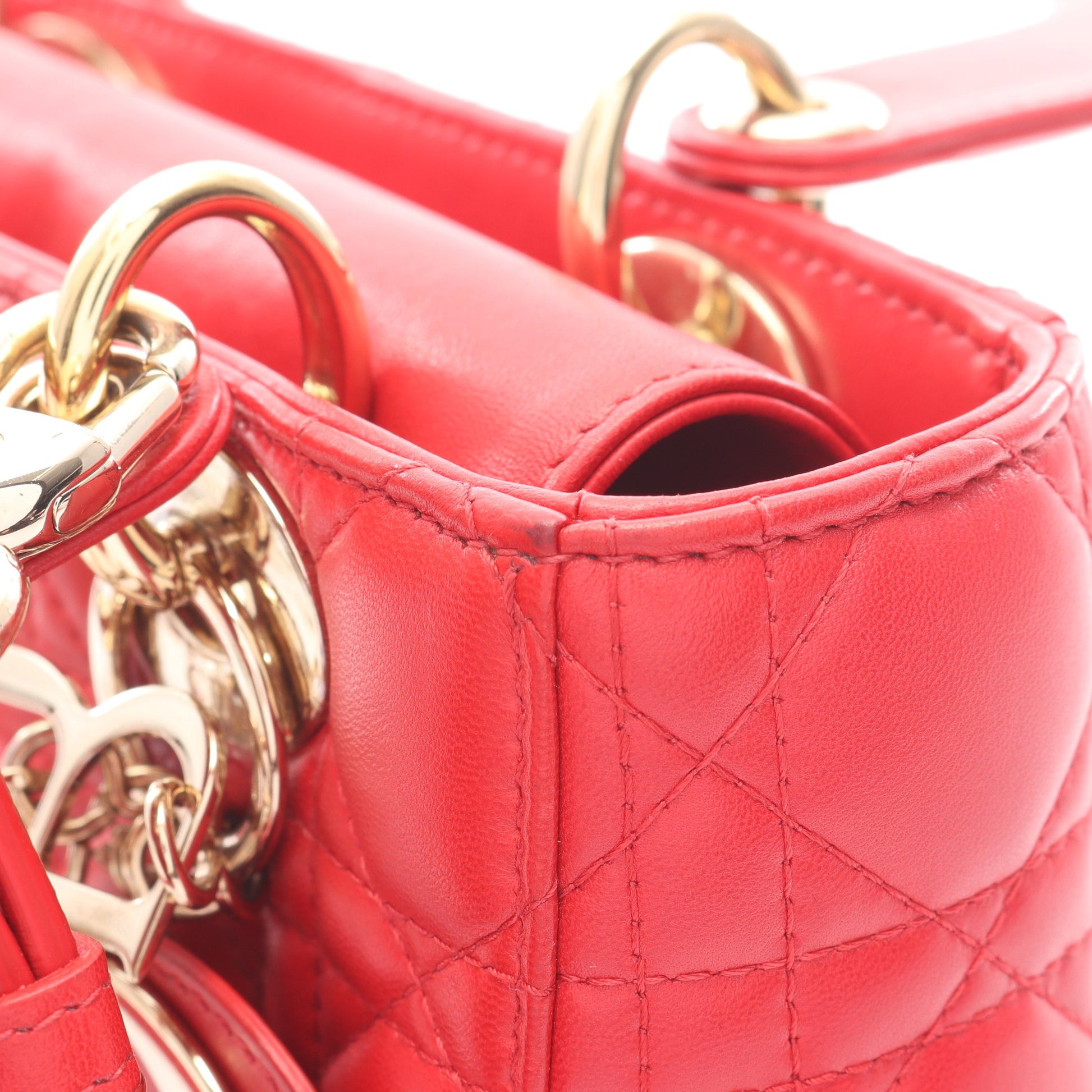 LADY DIOR MY ABCDIOR 2WAY ハンドバッグ レザー レッド クリスチャンディオール バッグ Christian Dior
