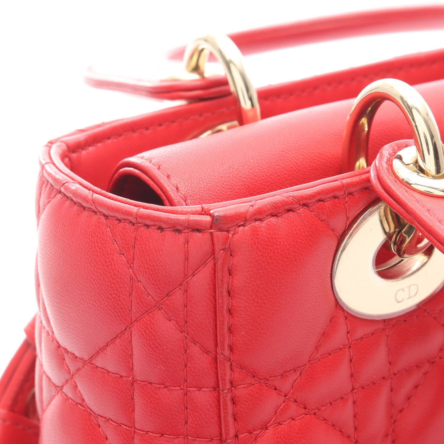LADY DIOR MY ABCDIOR 2WAY ハンドバッグ レザー レッド クリスチャンディオール バッグ Christian Dior