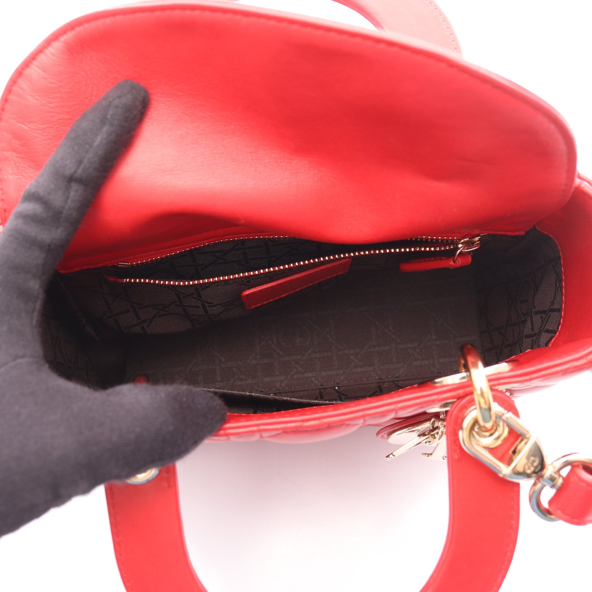 LADY DIOR MY ABCDIOR 2WAY ハンドバッグ レザー レッド クリスチャンディオール バッグ Christian Dior