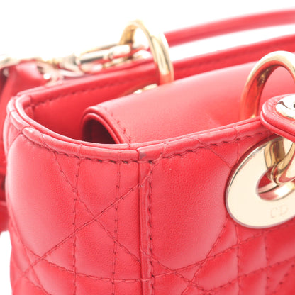 LADY DIOR MY ABCDIOR 2WAY ハンドバッグ レザー レッド クリスチャンディオール バッグ Christian Dior