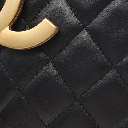 マトラッセ Wチェーンショルダーバッグ ラムスキン ブラック ゴールド金具 シャネル バッグ CHANEL