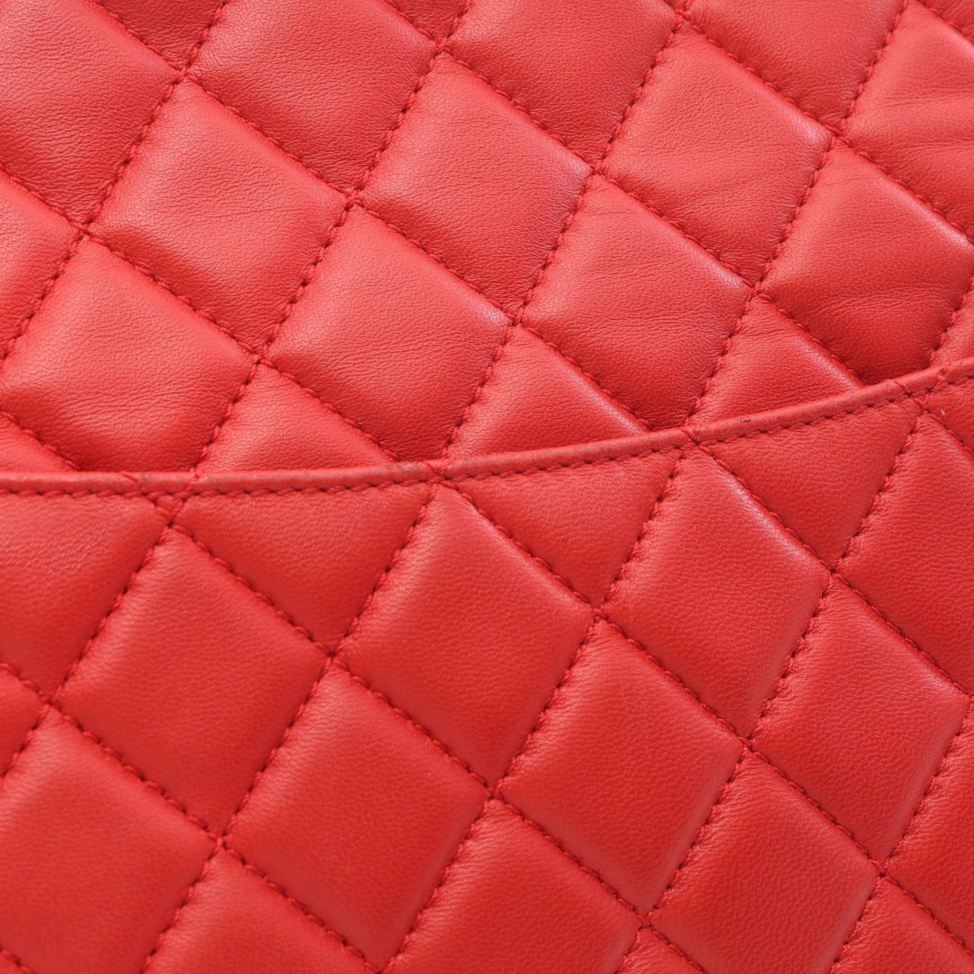 マトラッセ チェーンショルダーバッグ チェーントートバッグ ラムスキン レッド ゴールド金具 シャネル バッグ CHANEL