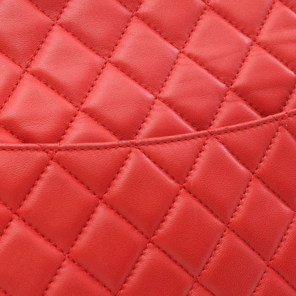 マトラッセ チェーンショルダーバッグ チェーントートバッグ ラムスキン レッド ゴールド金具 シャネル バッグ CHANEL