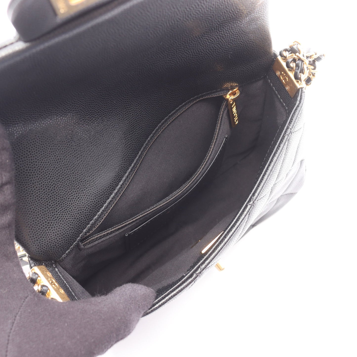 マトラッセ チェーンショルダーバッグ ソフトキャビアスキン ブラック ゴールド金具 シャネル バッグ CHANEL
