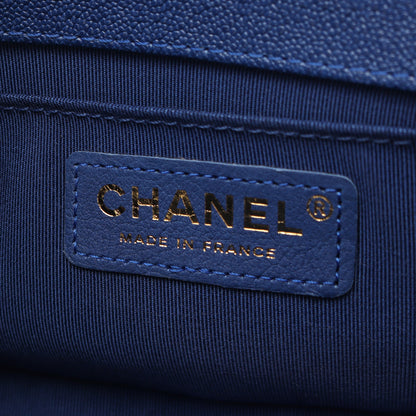 ボーイシャネル スモール チェーンショルダーバッグ キャビアスキン ダークブルー ゴールド金具 シャネル バッグ CHANEL