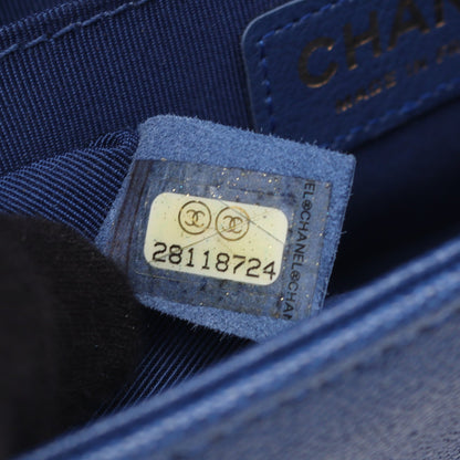 ボーイシャネル スモール チェーンショルダーバッグ キャビアスキン ダークブルー ゴールド金具 シャネル バッグ CHANEL