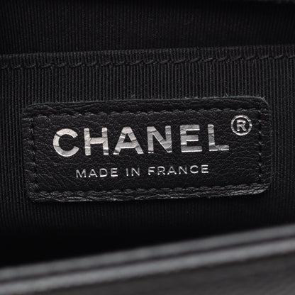 ボーイシャネル チェーンショルダーバッグ キャビアスキン ブラック アンティークシルバー金具 シャネル バッグ CHANEL