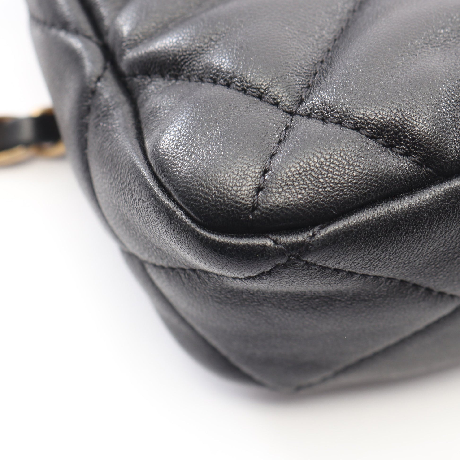マトラッセ ハートロック チェーンショルダーバッグ ラムスキン ブラック ゴールド金具 シャネル バッグ CHANEL