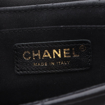 マトラッセ トップハンドル 2WAY チェーンショルダーバッグ ラムスキン ブラック ゴールド金具 シャネル バッグ CHANEL