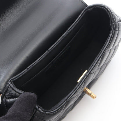 マトラッセ トップハンドル 2WAY チェーンショルダーバッグ ラムスキン ブラック ゴールド金具 シャネル バッグ CHANEL