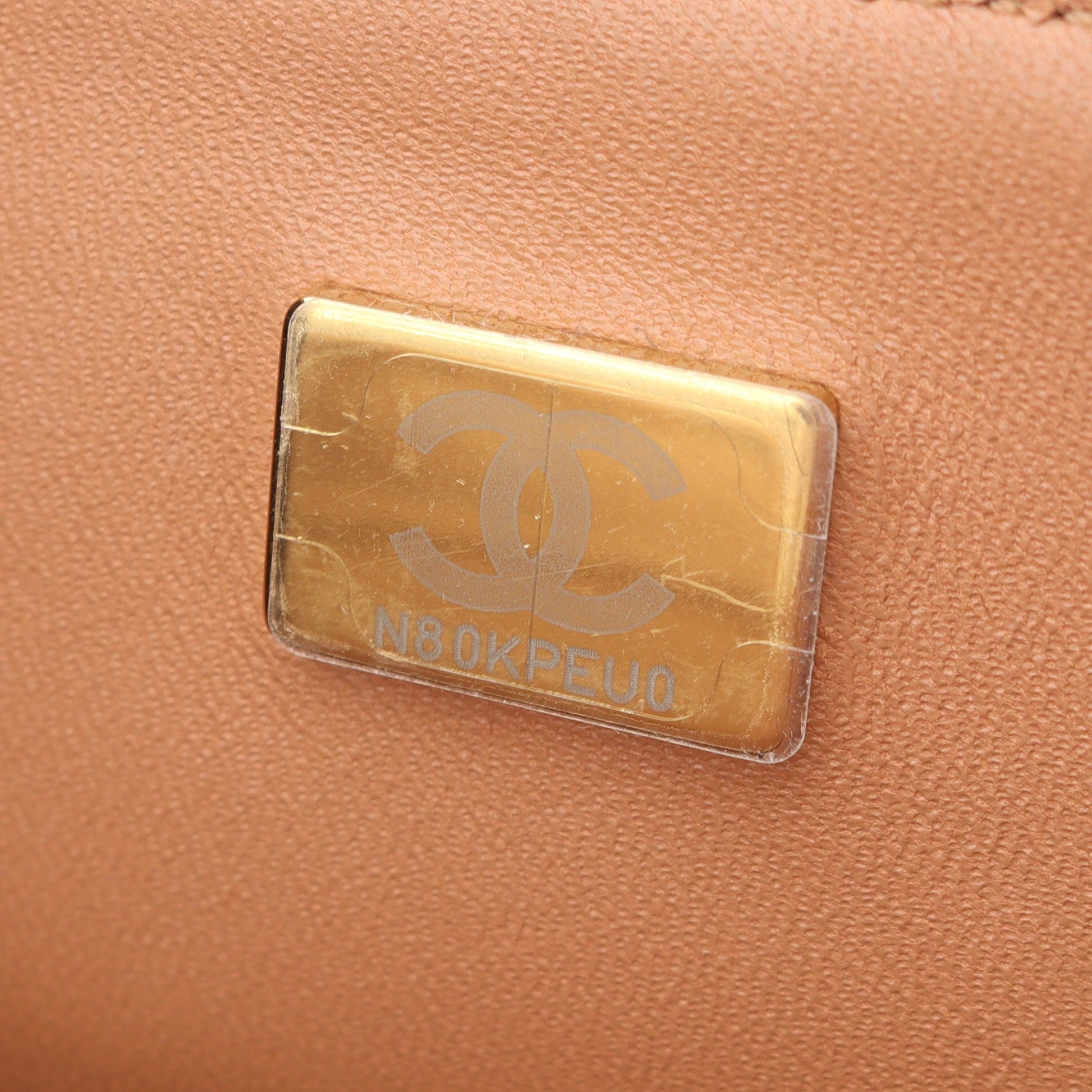 マトラッセ 2WAY チェーンショルダーバッグ レザー ライトブラウン ゴールド金具 シャネル バッグ CHANEL