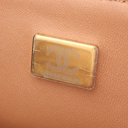 マトラッセ 2WAY チェーンショルダーバッグ レザー ライトブラウン ゴールド金具 シャネル バッグ CHANEL