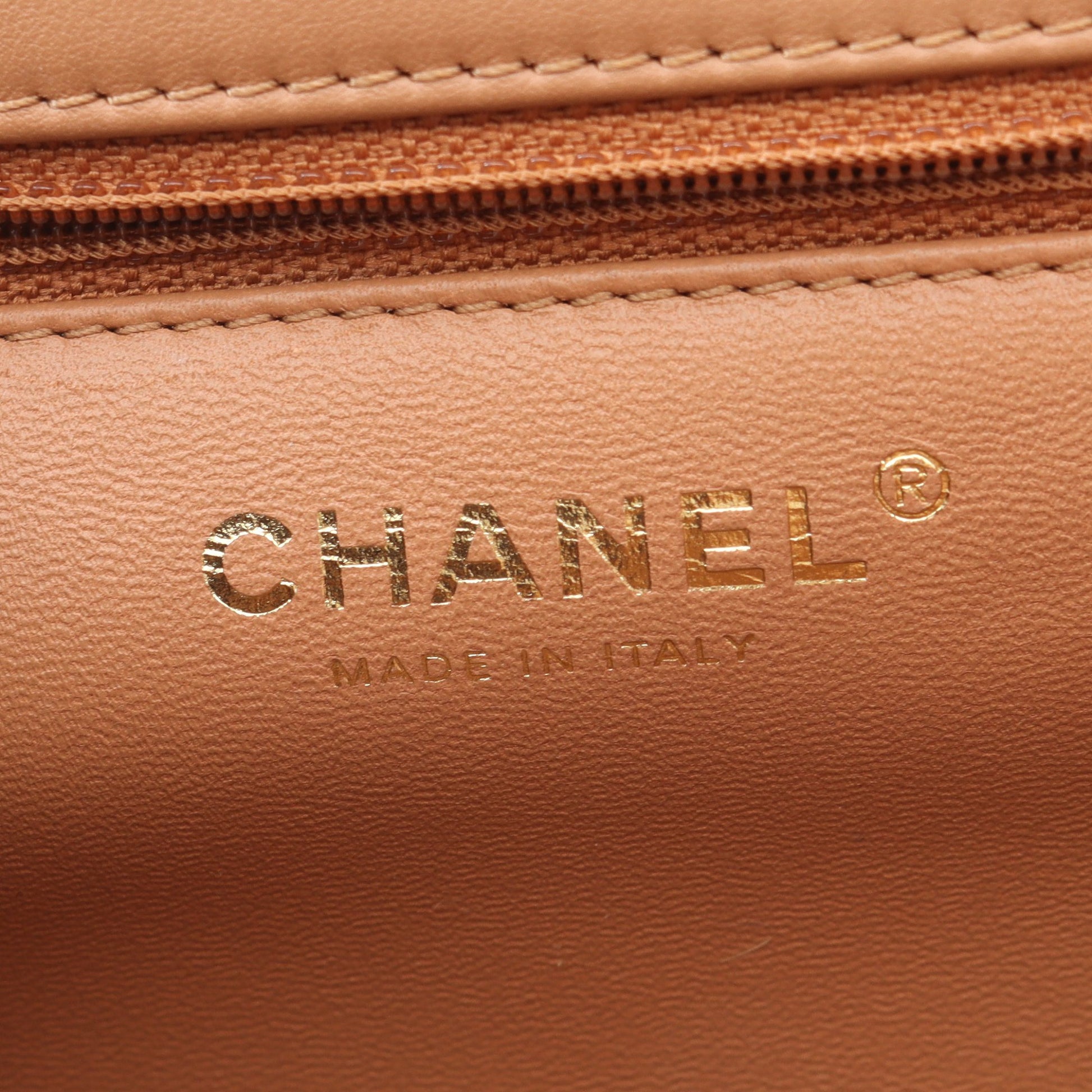 マトラッセ 2WAY チェーンショルダーバッグ レザー ライトブラウン ゴールド金具 シャネル バッグ CHANEL