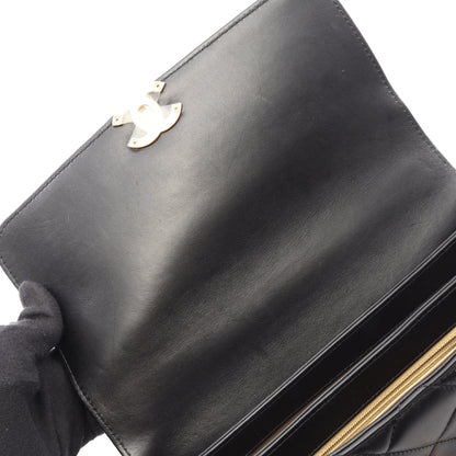 マトラッセ 2WAY チェーンショルダーバッグ ラムスキン ブラック ゴールド金具 シャネル バッグ CHANEL