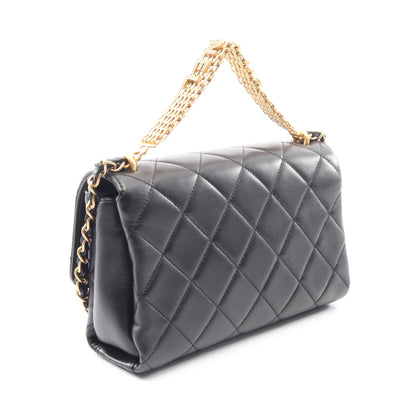 マトラッセ 2WAY チェーンショルダーバッグ ラムスキン ブラック ゴールド金具 シャネル バッグ CHANEL