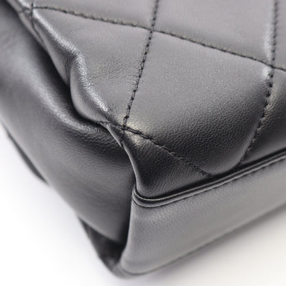マトラッセ 2WAY チェーンショルダーバッグ ラムスキン ブラック ゴールド金具 シャネル バッグ CHANEL