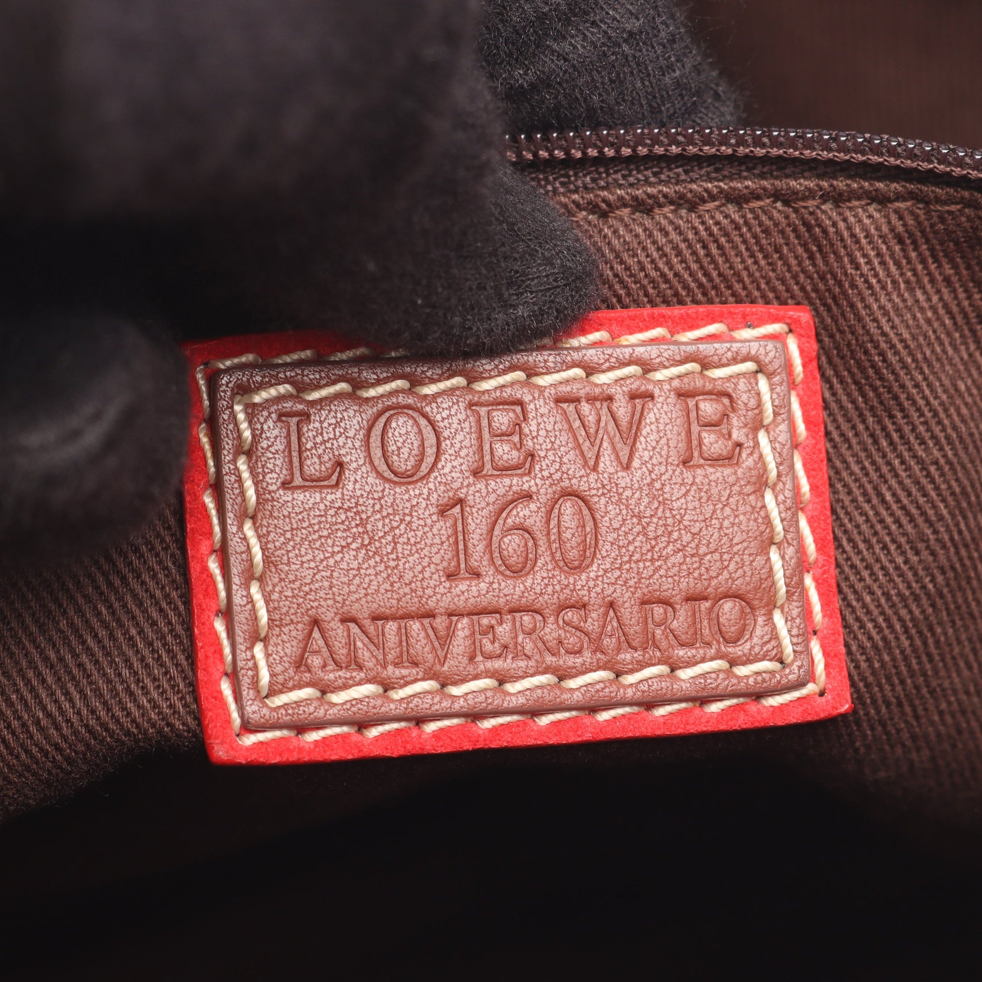 160th Anniversary ショルダーバッグ キャンバス スエード レザー アイボリー ピンクブラウン ブラウン ロエベ バッグ LOEWE