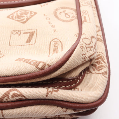 160th Anniversary ショルダーバッグ キャンバス スエード レザー アイボリー ピンクブラウン ブラウン ロエベ バッグ LOEWE