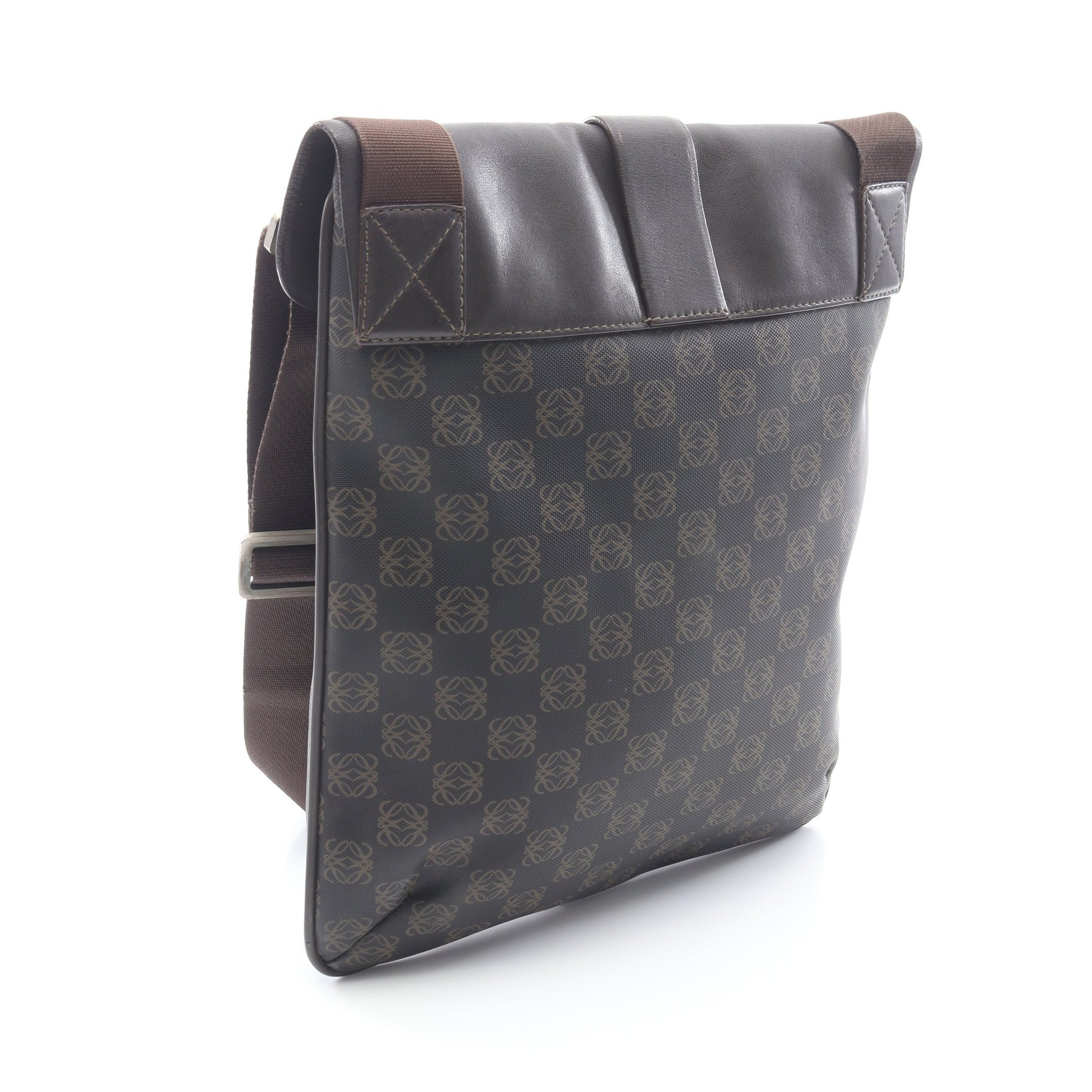 アナグラム ショルダーバッグ PVC レザー ダークブラウン ロエベ バッグ LOEWE