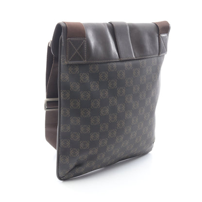 アナグラム ショルダーバッグ PVC レザー ダークブラウン ロエベ バッグ LOEWE