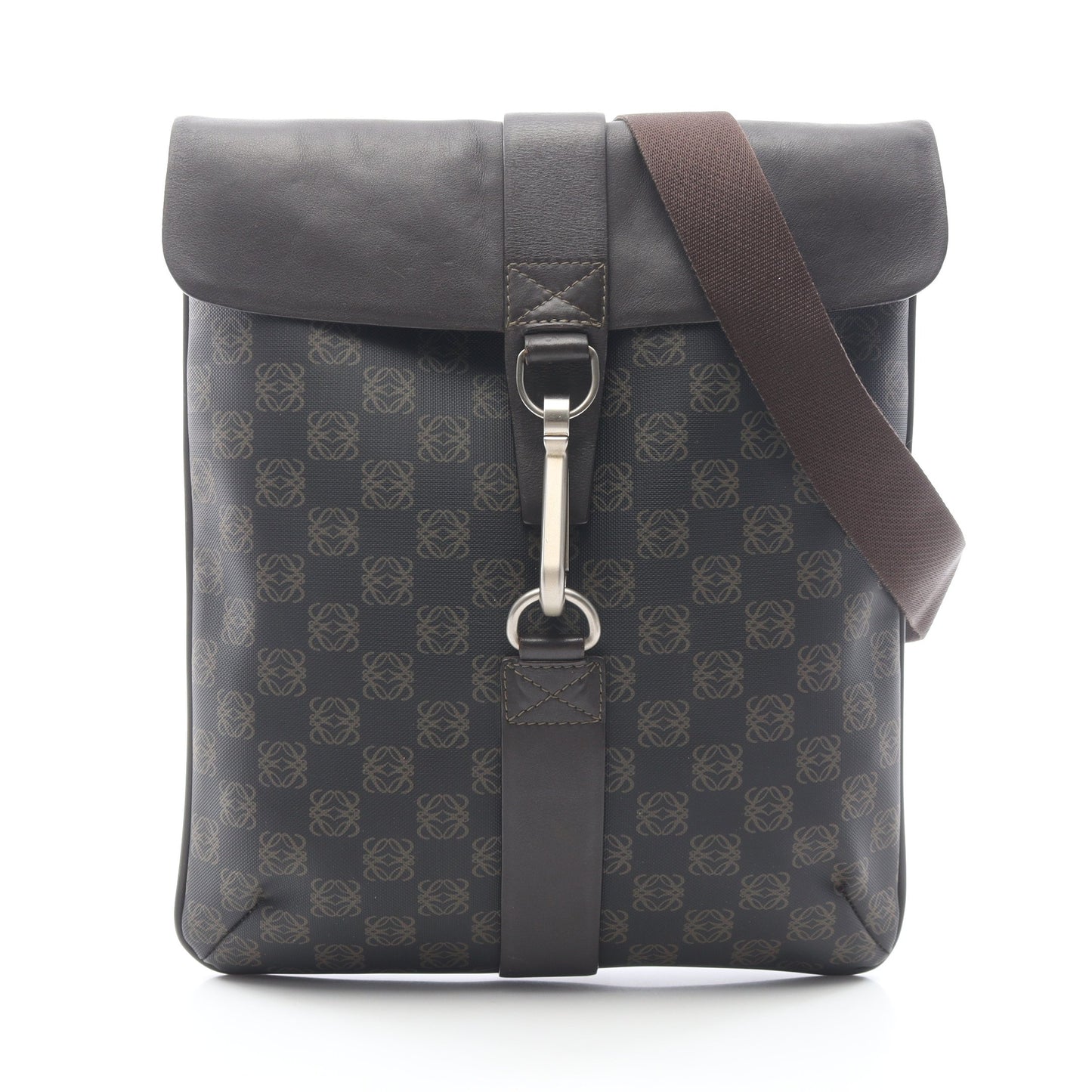 アナグラム ショルダーバッグ PVC レザー ダークブラウン ロエベ バッグ LOEWE
