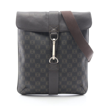 アナグラム ショルダーバッグ PVC レザー ダークブラウン ロエベ バッグ LOEWE