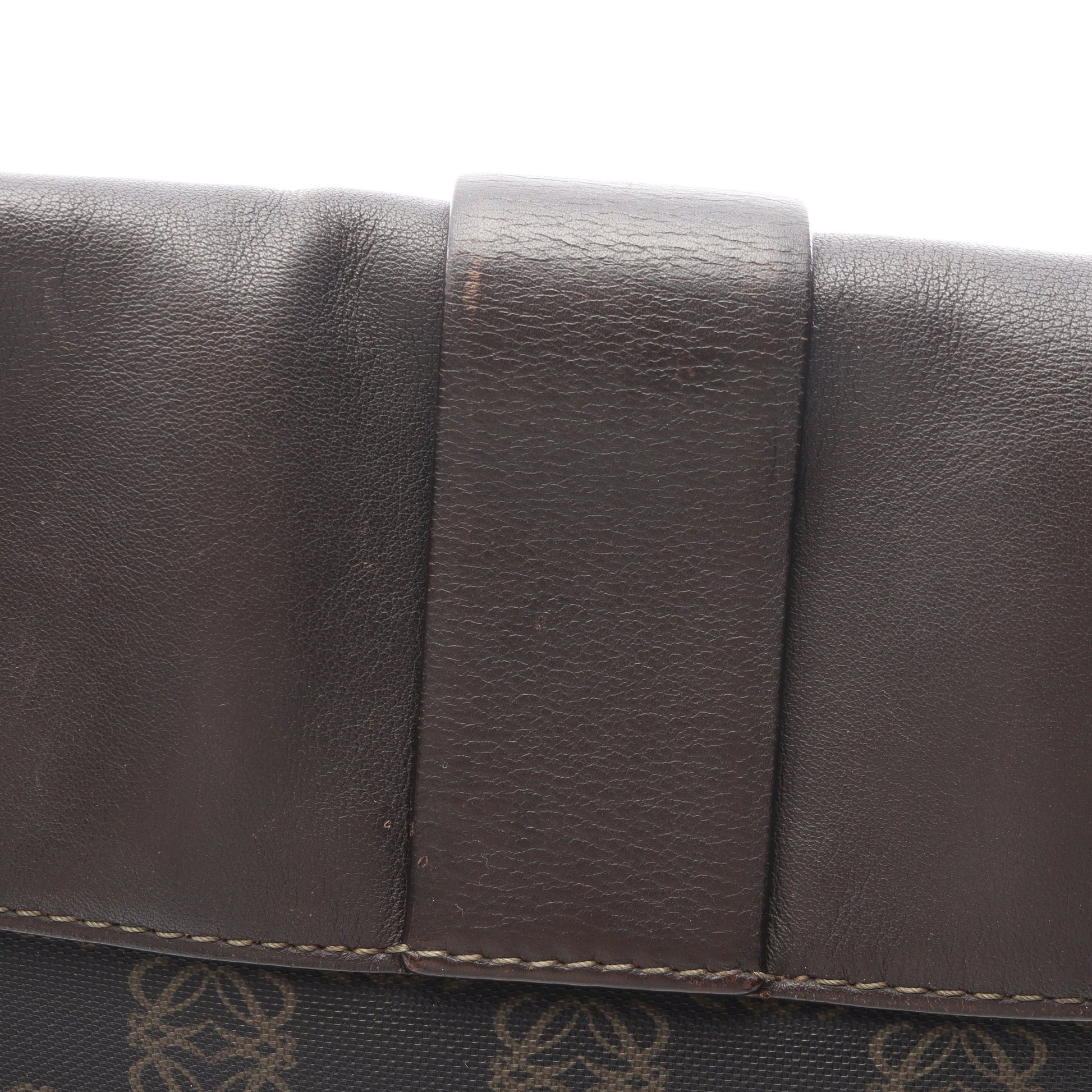 アナグラム ショルダーバッグ PVC レザー ダークブラウン ロエベ バッグ LOEWE