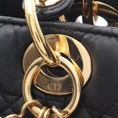 LADY DIOR レディディオール 2WAY ハンドバッグ レザー ブラック クリスチャンディオール バッグ Christian Dior