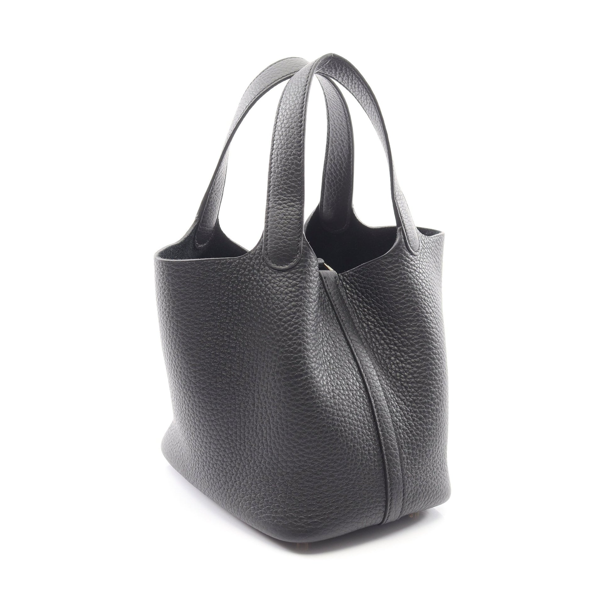 ピコタンロックPM ハンドバッグ トリヨンクレマンス ブラック ゴールド金具 K刻印 エルメス バッグ HERMES