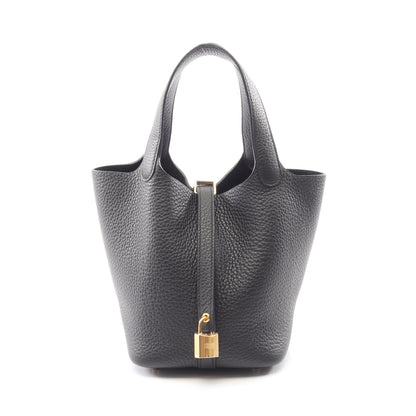 ピコタンロックPM ハンドバッグ トリヨンクレマンス ブラック ゴールド金具 K刻印 エルメス バッグ HERMES