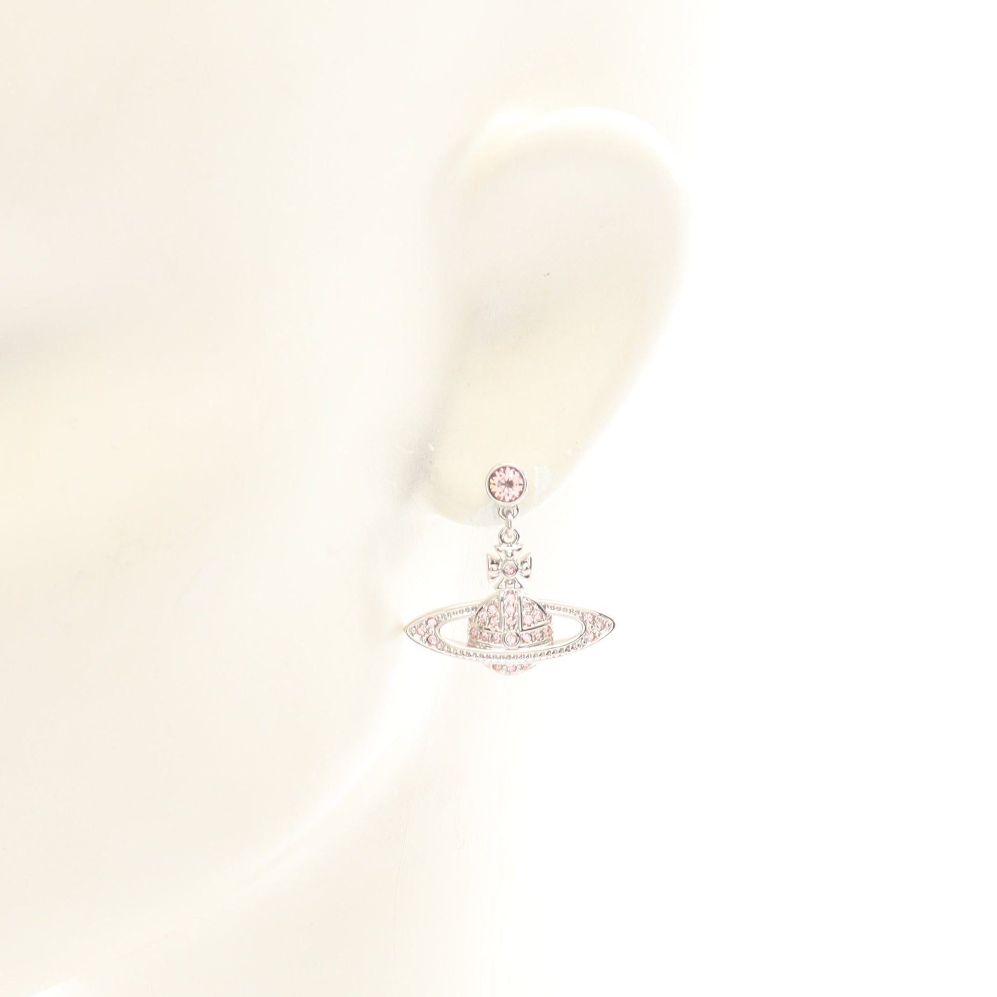 MINI BAS RELIEF DROP ピアス ラインストーン シルバー ピンク ヴィヴィアンウエストウッド アクセサリー Vivienne Westwood