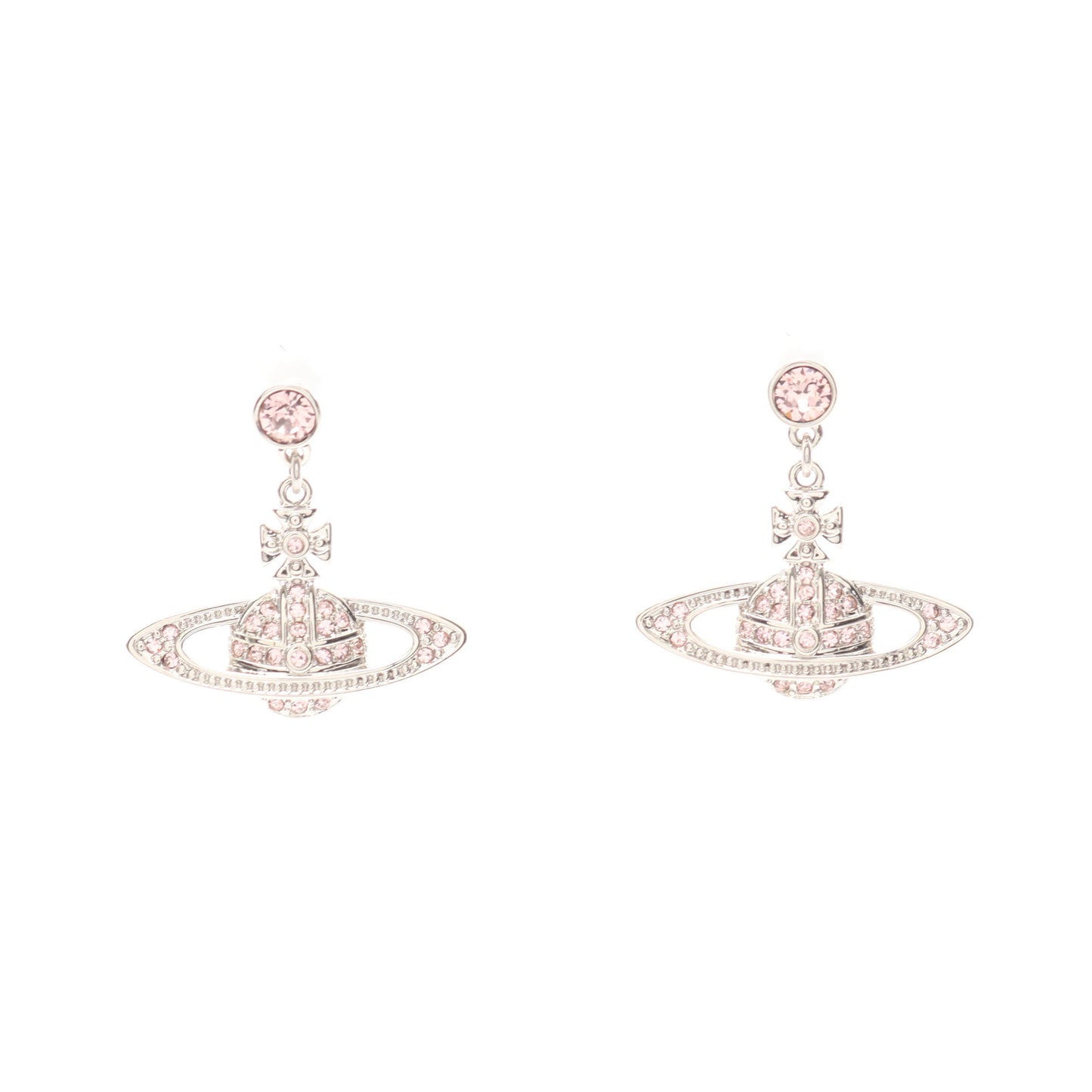 MINI BAS RELIEF DROP ピアス ラインストーン シルバー ピンク ヴィヴィアンウエストウッド アクセサリー Vivienne Westwood