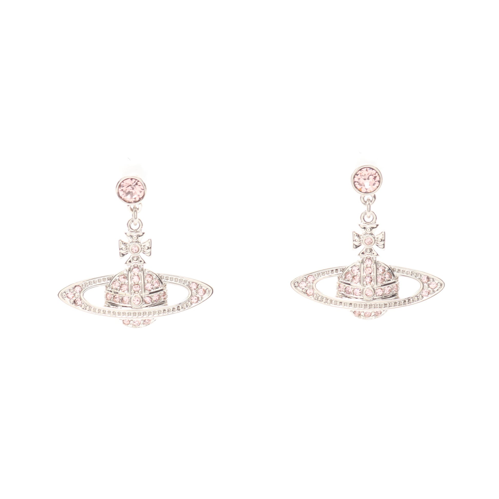 MINI BAS RELIEF DROP ピアス ラインストーン シルバー ピンク ヴィヴィアンウエストウッド アクセサリー Vivienne Westwood
