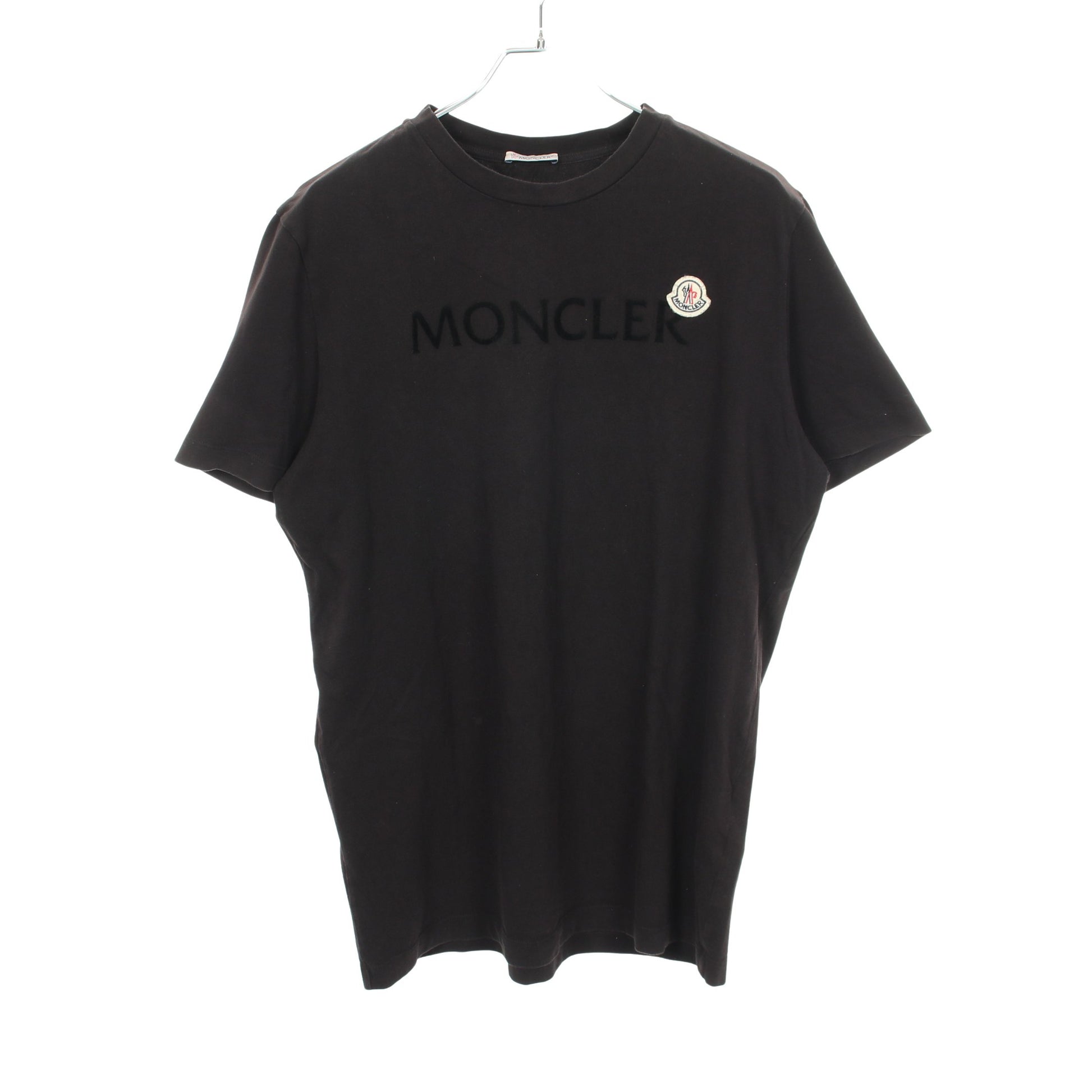 ロゴ クルーネック 半袖Tシャツ コットン ブラック モンクレール トップス MONCLER