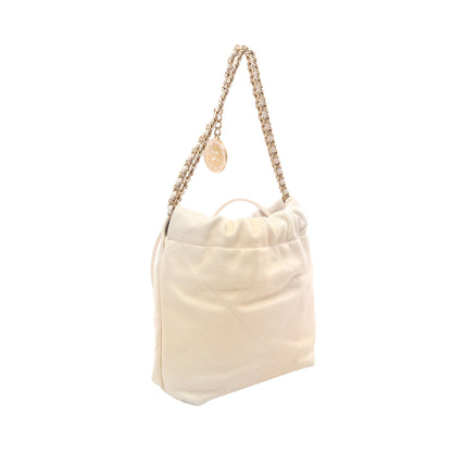 CHANEL 22 ミニ チェーンショルダーバッグ レザー アイボリー ゴールド金具 シャネル バッグ CHANEL