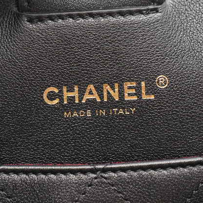 マトラッセ ショルダーバッグ トートバッグ レザー ブラック ゴールド金具 シャネル バッグ CHANEL