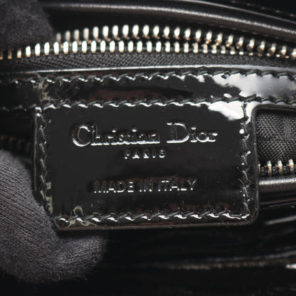 LADY DIOR レディディオール カナージュ 2WAY ハンドバッグ エナメルレザー ブラック クリスチャンディオール バッグ Christian Dior