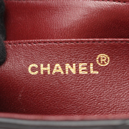 バイアスステッチ Wチェーンショルダーバッグ ラムスキン ブラック ゴールド金具 シャネル バッグ CHANEL